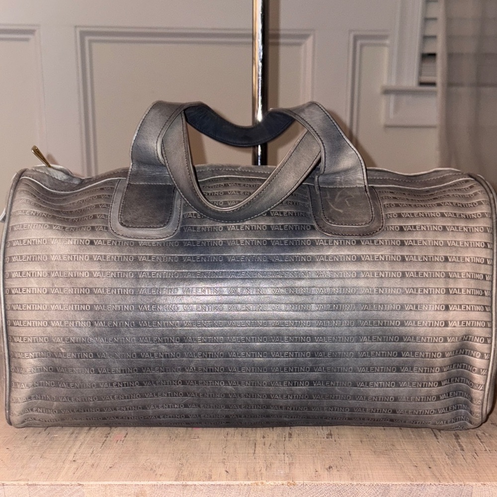 Valentino distressed vintage grey/blue Logo Handbag